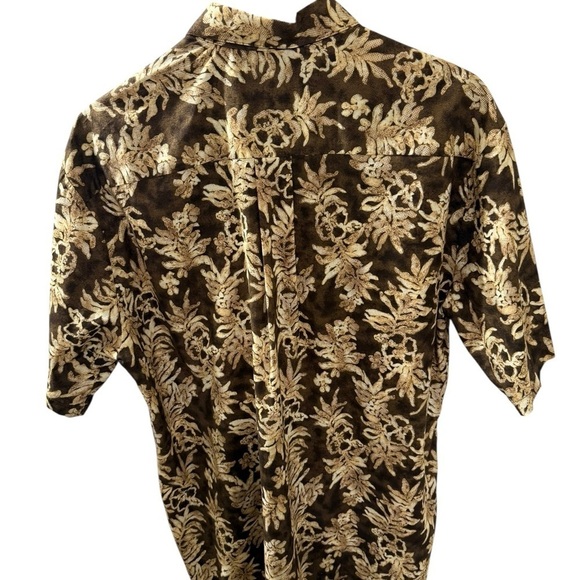 Hilo Hattie Hawaiian Shirt Size M Brown Tropical Beach Luau BBQ Coconut Buttons - Picture 2 of 7